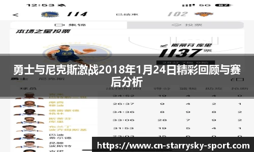 勇士与尼克斯激战2018年1月24日精彩回顾与赛后分析